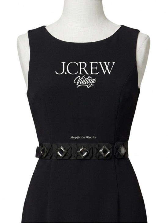 J.Crew Vintage Black Grosgrain Ribbon Belt w/ Smoky Crystal Squares @iamwarrior main image 8